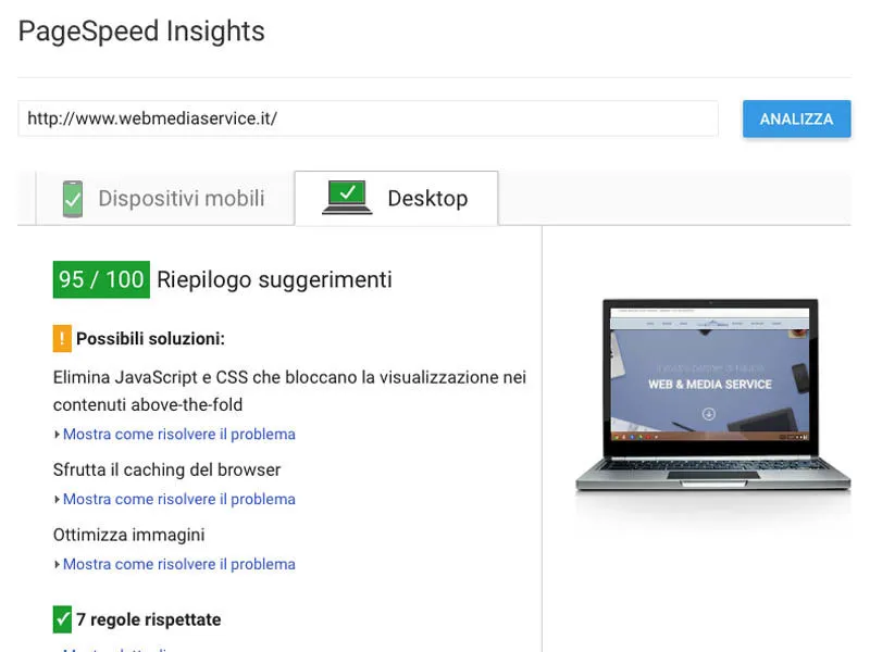 Sito secondo Google